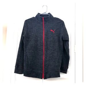 Puma dark gray and red lining jacket!